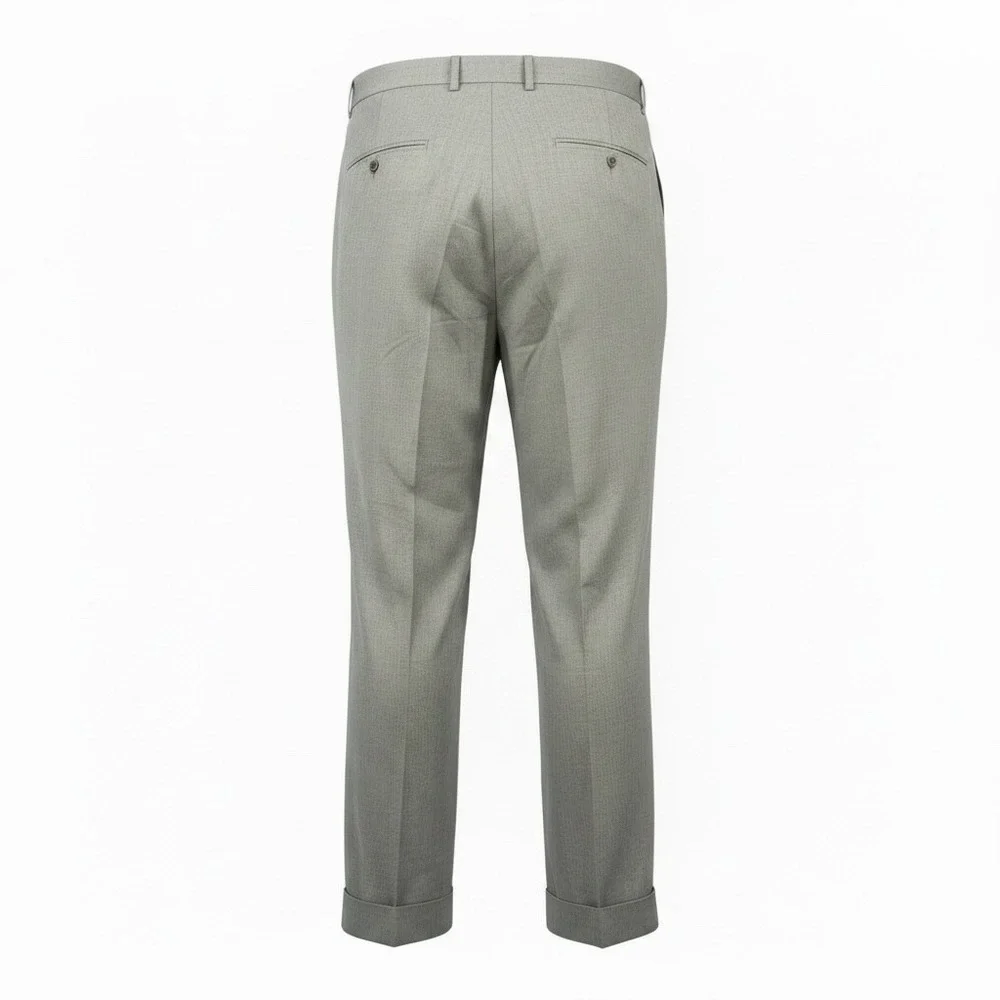Brooks Brothers Mens 40R Tan Beige 100% Linen Pleated Cuffed Dress Pants